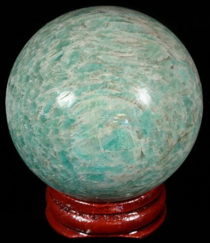 Polished Amazonite Crystal Sphere - Madagascar #51607
